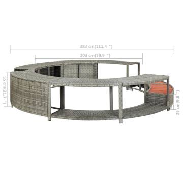 Stylish Grey Poly Rattan Hot Tub Surround | HipoMarket