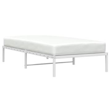 Stylish White Metal Bed Frame 100x200 cm - Durable & Elegant