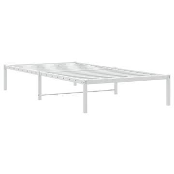 Stylish White Metal Bed Frame 100x200 cm - Durable & Elegant