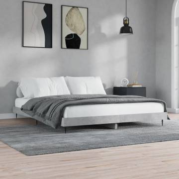 King Size Bed Frame Concrete Grey 150x200 cm - Durable & Stylish