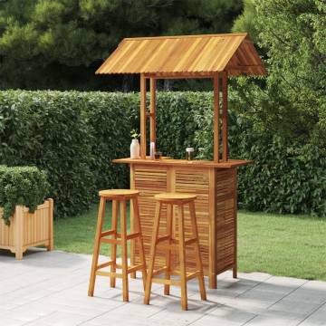 3 Piece Acacia Wood Garden Bar Set - Elegant & Durable