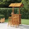 3 Piece Garden Bar Set Solid Wood Acacia Model bar stools with round seat Number of 2 