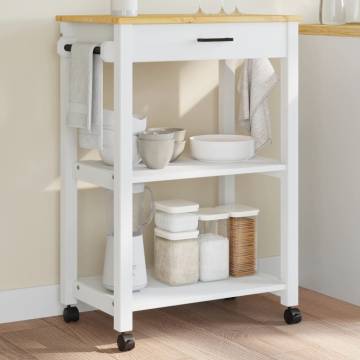 Kitchen Trolley MONZA - Solid Wood Pine 60x40x90 cm