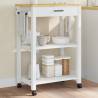 Kitchen Trolley MONZA 60x40x90 cm Solid Wood Pine Colour white Size 60 x 40 x 90 cm 