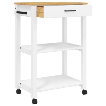 Kitchen Trolley MONZA - Solid Wood Pine 60x40x90 cm