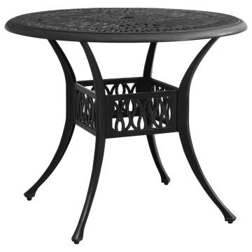 Garden Table Black 90x90 cm - Sturdy Cast Aluminium