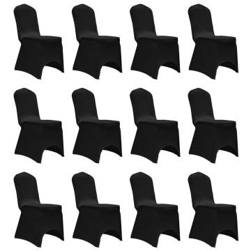 Stretch Black Chair Covers - Set of 12 | HipoMarket