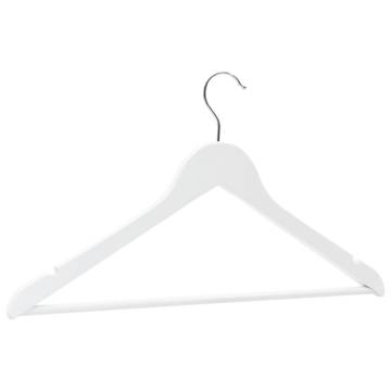 50 Pcs Non-Slip White Hardwood Clothes Hanger Set | Hipo Market