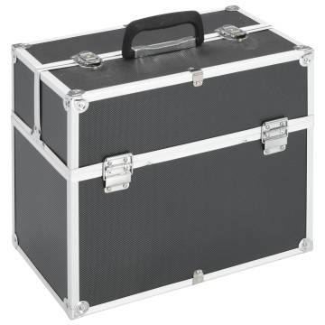 Stylish Black Aluminium Make-up Case 38x23x34 cm | HipoMarket