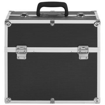 Stylish Black Aluminium Make-up Case 38x23x34 cm | HipoMarket