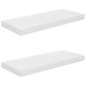 Floating Wall Shelves - High Gloss White | Set of 2 | 60x23.5 cm