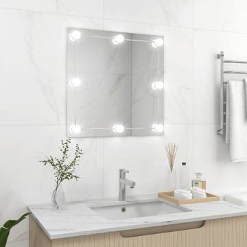 LED Wall Mirror - Square Glass with Adjustable Lighting