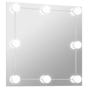 LED Wall Mirror - Square Glass with Adjustable Lighting