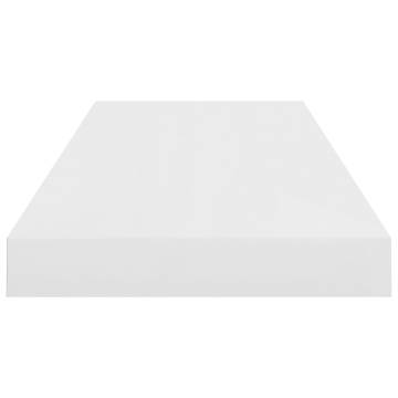 Floating Wall Shelves - High Gloss White | Set of 2 | 60x23.5 cm