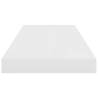 Floating Wall Shelves - High Gloss White | Set of 2 | 60x23.5 cm