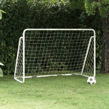 Football Goal with Net - White 180x90x120 cm Steel | HipoMarket