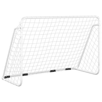 Football Goal with Net - White 180x90x120 cm Steel | HipoMarket