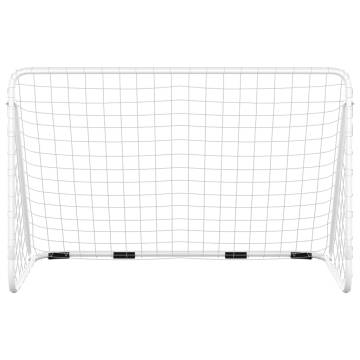 Football Goal with Net - White 180x90x120 cm Steel | HipoMarket