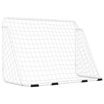 Football Goal with Net - White 180x90x120 cm Steel | HipoMarket