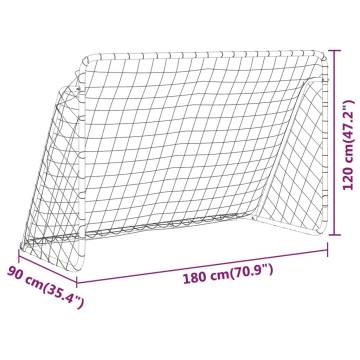 Football Goal with Net - White 180x90x120 cm Steel | HipoMarket