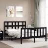 Stylish Black Bed Frame with Headboard - 140x200 cm