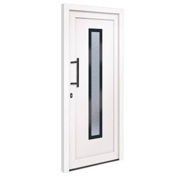 Front Door White 108x200 cm PVC for Secure Entrance