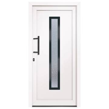 Front Door White 108x200 cm PVC for Secure Entrance