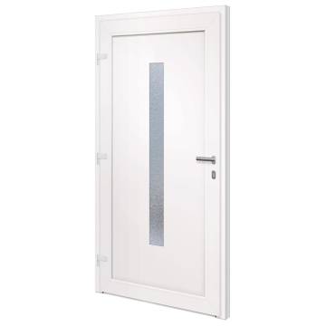 Front Door White 108x200 cm PVC for Secure Entrance