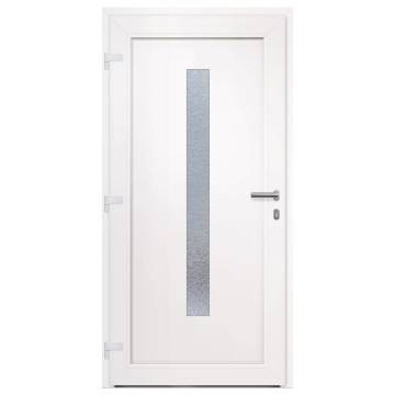 Front Door White 108x200 cm PVC for Secure Entrance