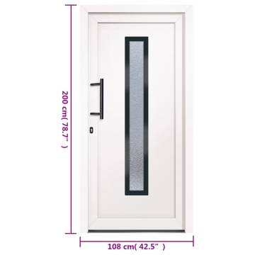 Front Door White 108x200 cm PVC for Secure Entrance