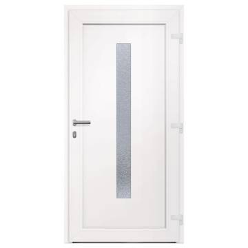 Front Door White 98x200 cm PVC - Elegant & Secure | Hipomarket