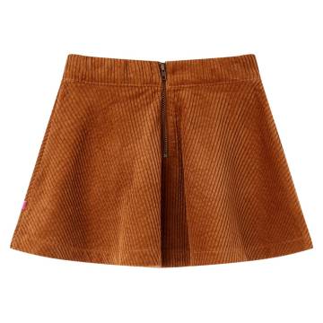 Kids' Corduroy Skirt with Pockets - Cognac, Size 92