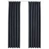 Blackout Curtains with Hooks - Anthracite 140x245 cm | HipoMarket