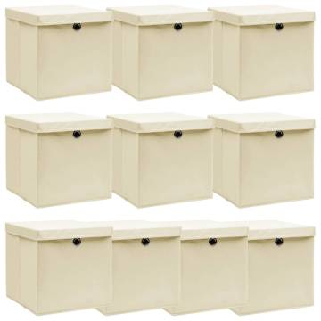 10 pcs Cream Storage Boxes with Lid - Perfect Organizers