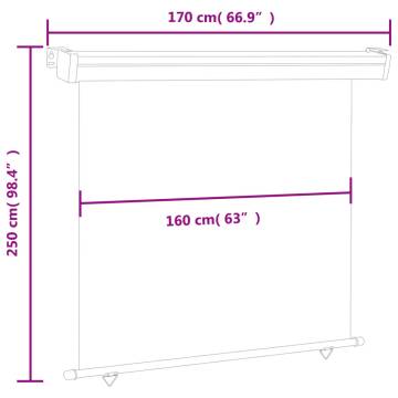 Balcony Side Awning 170x250 cm Black - Privacy & Protection