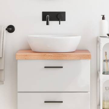 Solid Wood Bathroom Countertop - Light Brown 60x30cm | HipoMarket