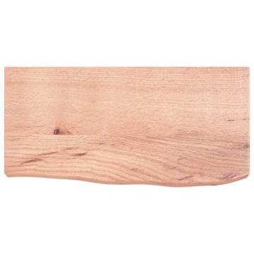 Solid Wood Bathroom Countertop - Light Brown 60x30cm | HipoMarket