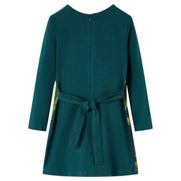 Kids' Dark Green Dress with Long Sleeves - Size 104