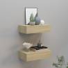 Wall-mounted Drawer Shelves 2 pcs Oak 40x23.5x10cm MDF Colour oak Size 40 x 23.5 x 10 cm Quantity in Package 2 Number of Pieces 1 