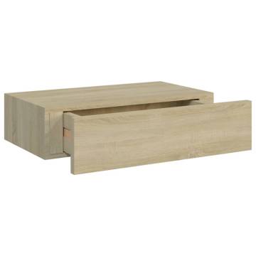 Wall-Mounted Oak Drawer Shelves - 2 pcs | Hipo Market