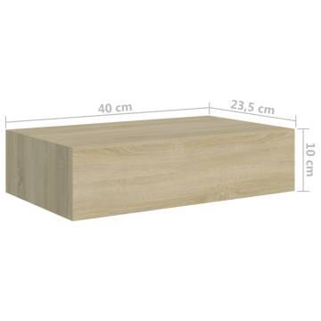 Wall-Mounted Oak Drawer Shelves - 2 pcs | Hipo Market