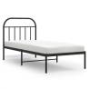 Metal Bed Frame with Headboard Black 90x200 cm - Hipomarket