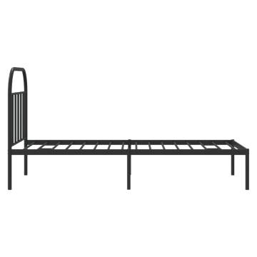 Metal Bed Frame with Headboard Black 90x200 cm - Hipomarket