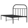 Metal Bed Frame with Headboard Black 90x200 cm - Hipomarket