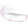 Metal Bed Frame with Headboard Black 90x200 cm - Hipomarket