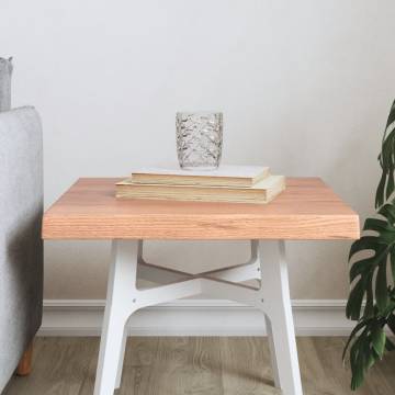 Live Edge Light Brown Solid Oak Table Top - 40x40 cm