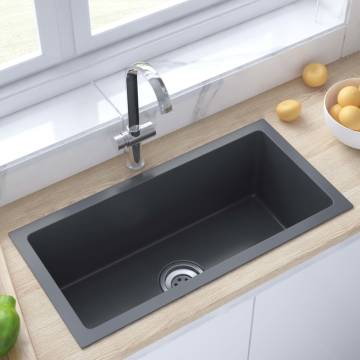 Handmade Black Stainless Steel Kitchen Sink - Modern Design