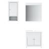 3 Piece Bathroom Furniture Set BERG White Solid Wood Pine - Hipomarket