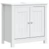 3 Piece Bathroom Furniture Set BERG White Solid Wood Pine - Hipomarket