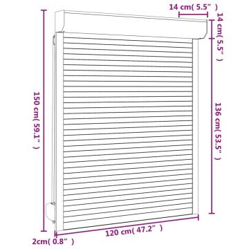 Roller Shutter Aluminium 120x150 cm White | Hipomarket UK